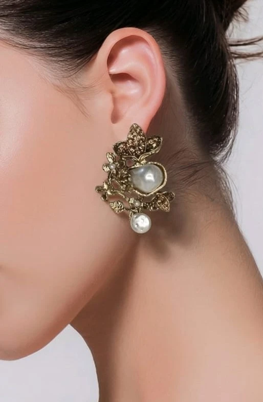 Classic Golden Filigree Pearl Drop Earrings – pro#10, rs.800 (2nd pic).webp