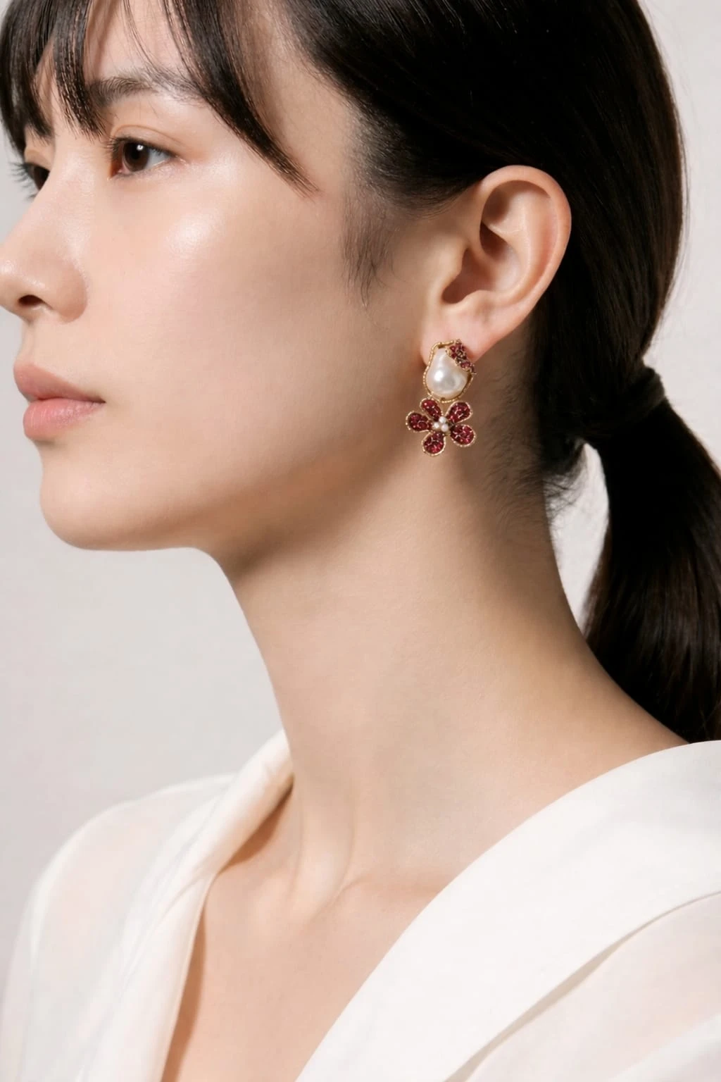 Ruby Flower & Pearl Drop Earrings – pro#11, rs.750.webp