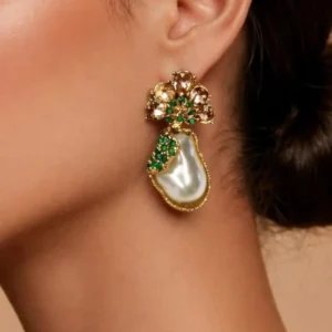 Emerald Vine Baroque Pearl Earrings - pro#14, rs.1050 (2nd pic).webp