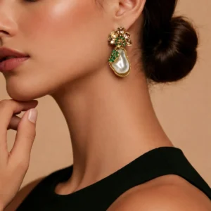 Emerald Vine Baroque Pearl Earrings - pro#14, rs.1050.webp