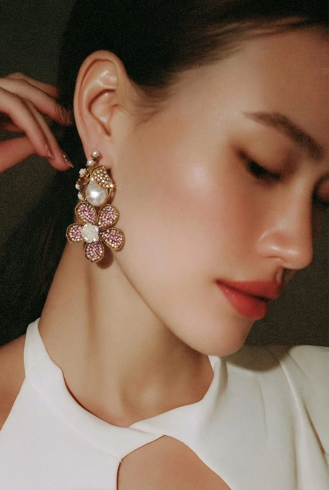 Enchanting Pink Floral Pearl Drop Earrings – pro#6, rs.1600.webp